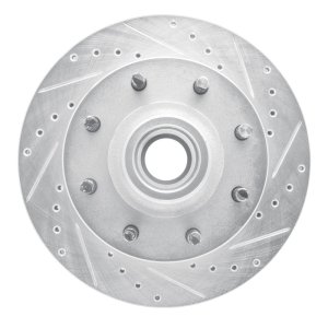 Chevrolet Express 3500 Brake Rotor (1) - Front Right - R1 Concepts - Drilled & Slotted - Silver - `01-`02
